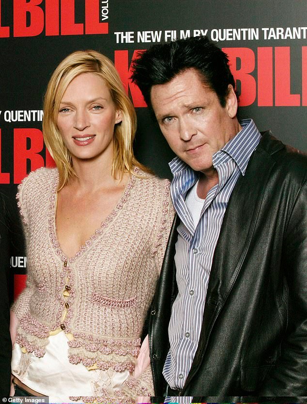 The star - known for his frequent Quentin Tarantino collaborations - is pictured with Kill Bill co-stars Uma Thurman in 2004