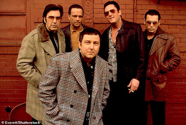 Madsen is also known for his starring role in 1997 film Donnie Brasco - pictured with Al Pacino, James Russo, Bruno Kirby Jr and Johnny Depp,