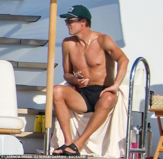 Tom Brady was another celebrity on board the lavish yacht in Ibiza over the weekend - fresh off his trip to Venice to attend the wedding of Jeff Bezos and Lauren Sanchez